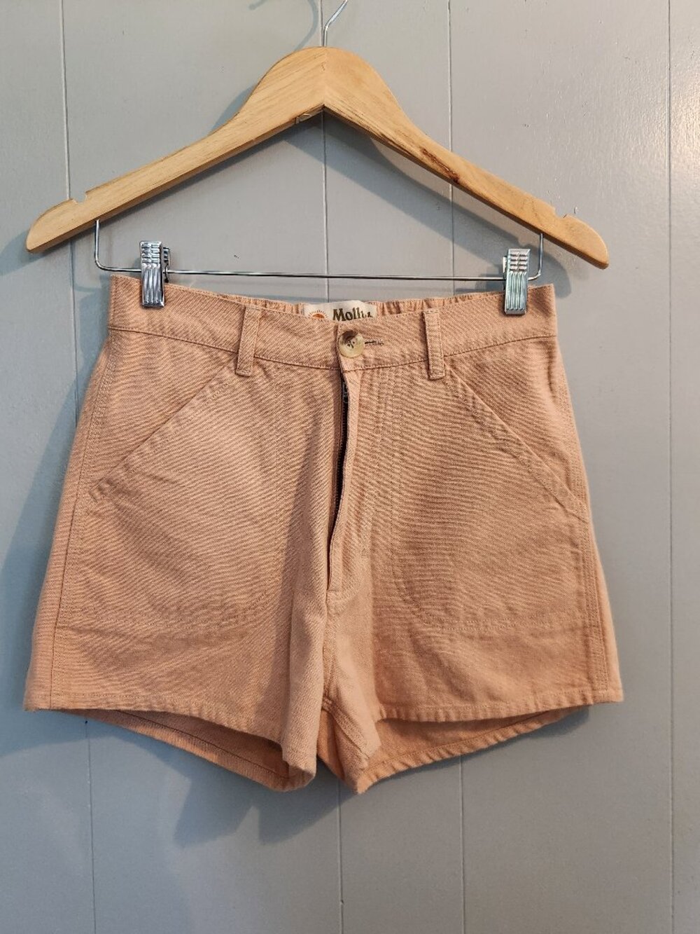 Mollusk High-Rise Corduroy Cargo Shorts — Tan